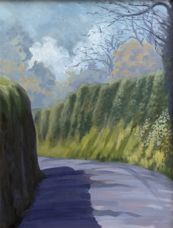 Devon lane in landscape